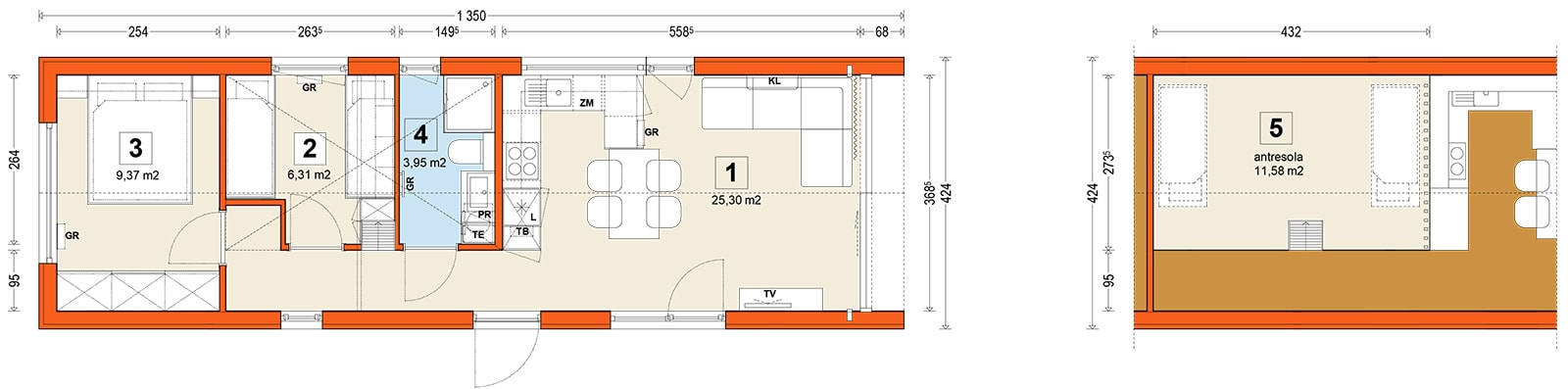 Mobilný dom F1 – variant