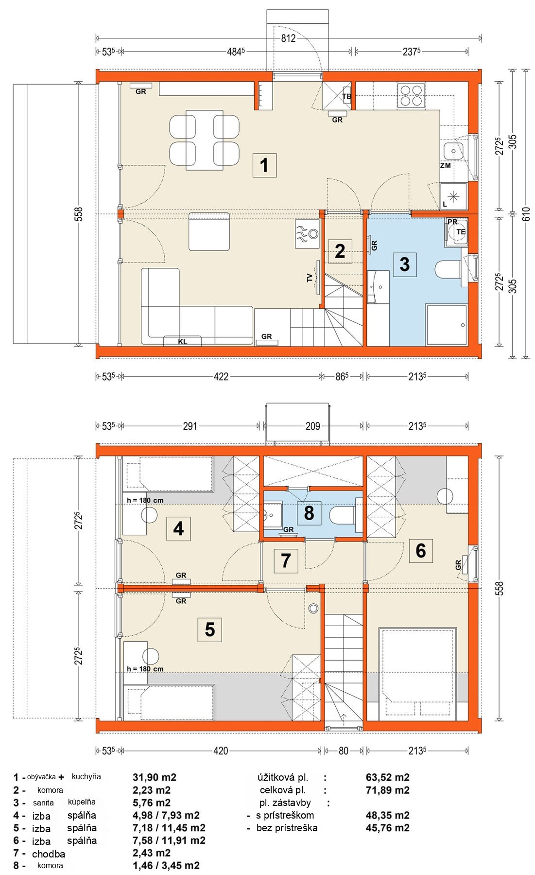 Modulový dom MG3 – variant 13 – pôdorys