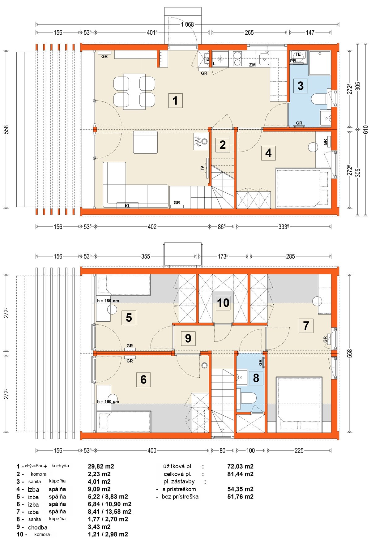 Modulový dom MG3 – variant 16 – pôdorys