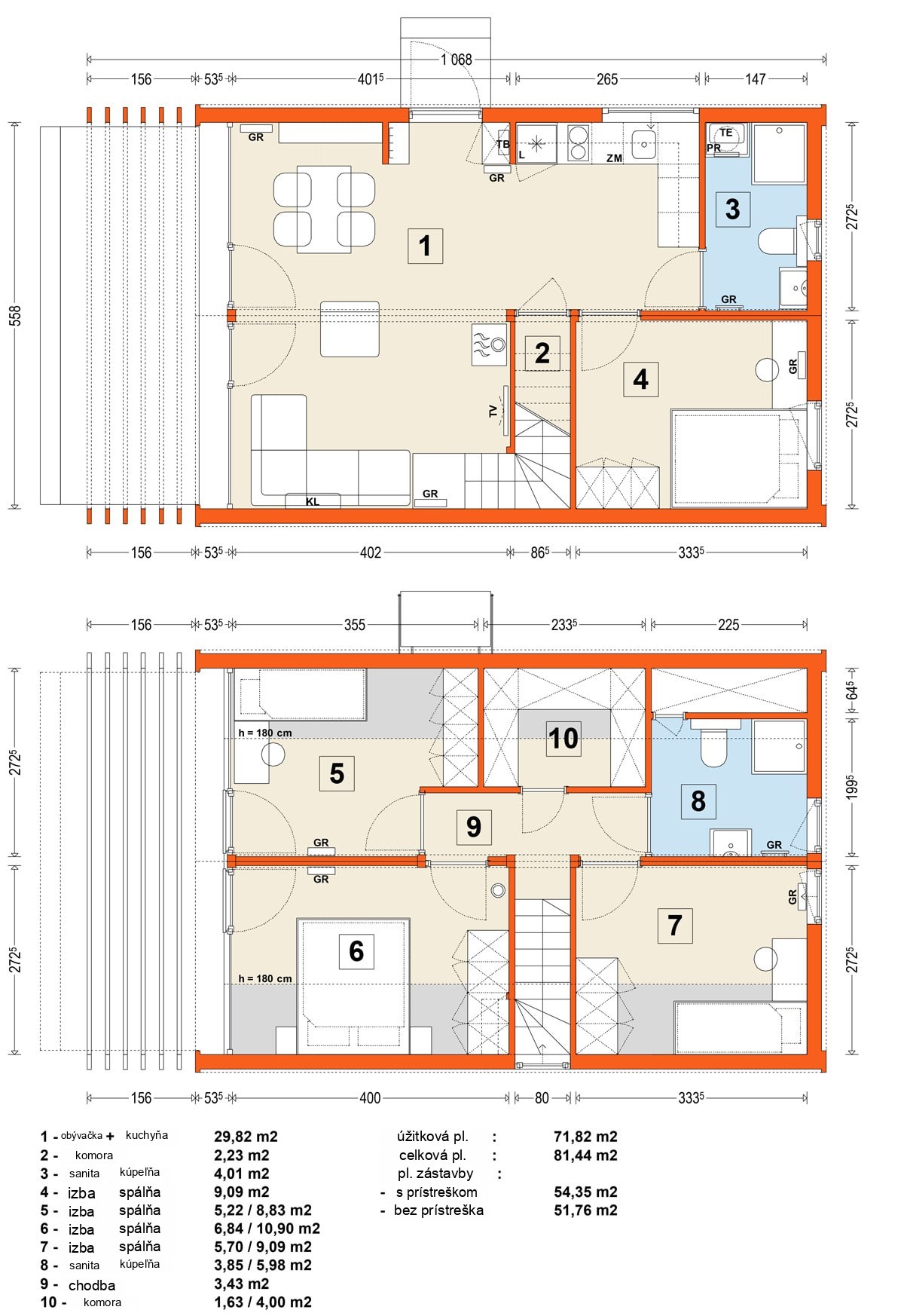 Modulový dom MG3 – variant 17 – pôdorys