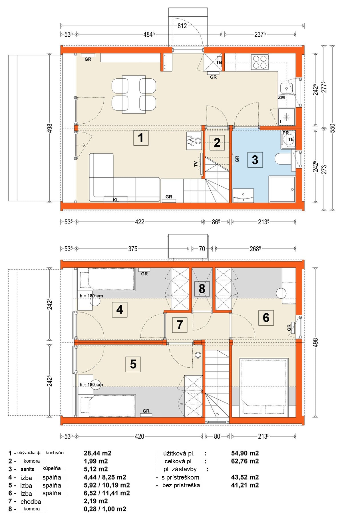 Modulový dom MG3 – variant 7 – pôdorys
